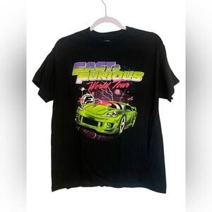 Fast‎ & Furious World Tour Graphic T-Shirt Mens Medium Black Movie Promo Tee